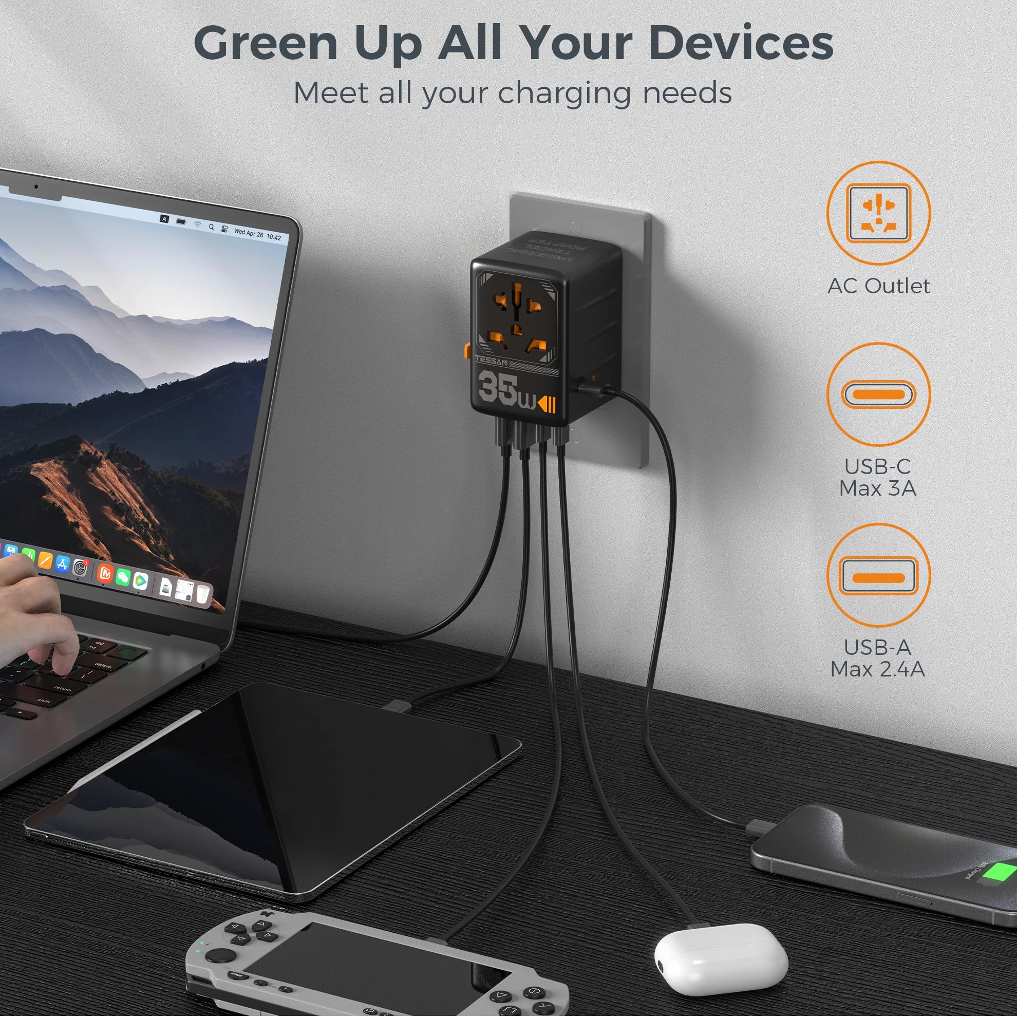 GaN Fast Charging Travel Adapter
