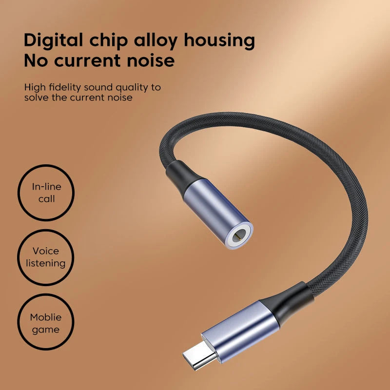 USB Type-C to 3.5mm Audio Adapter Cable