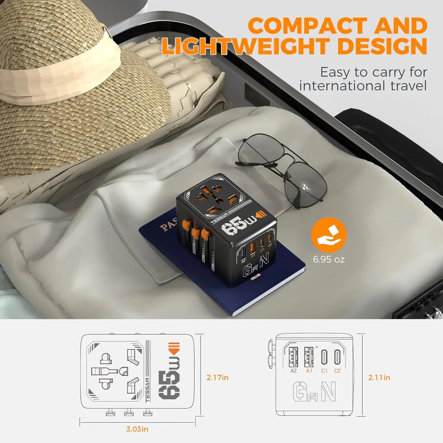 GaN Fast Charging Travel Adapter