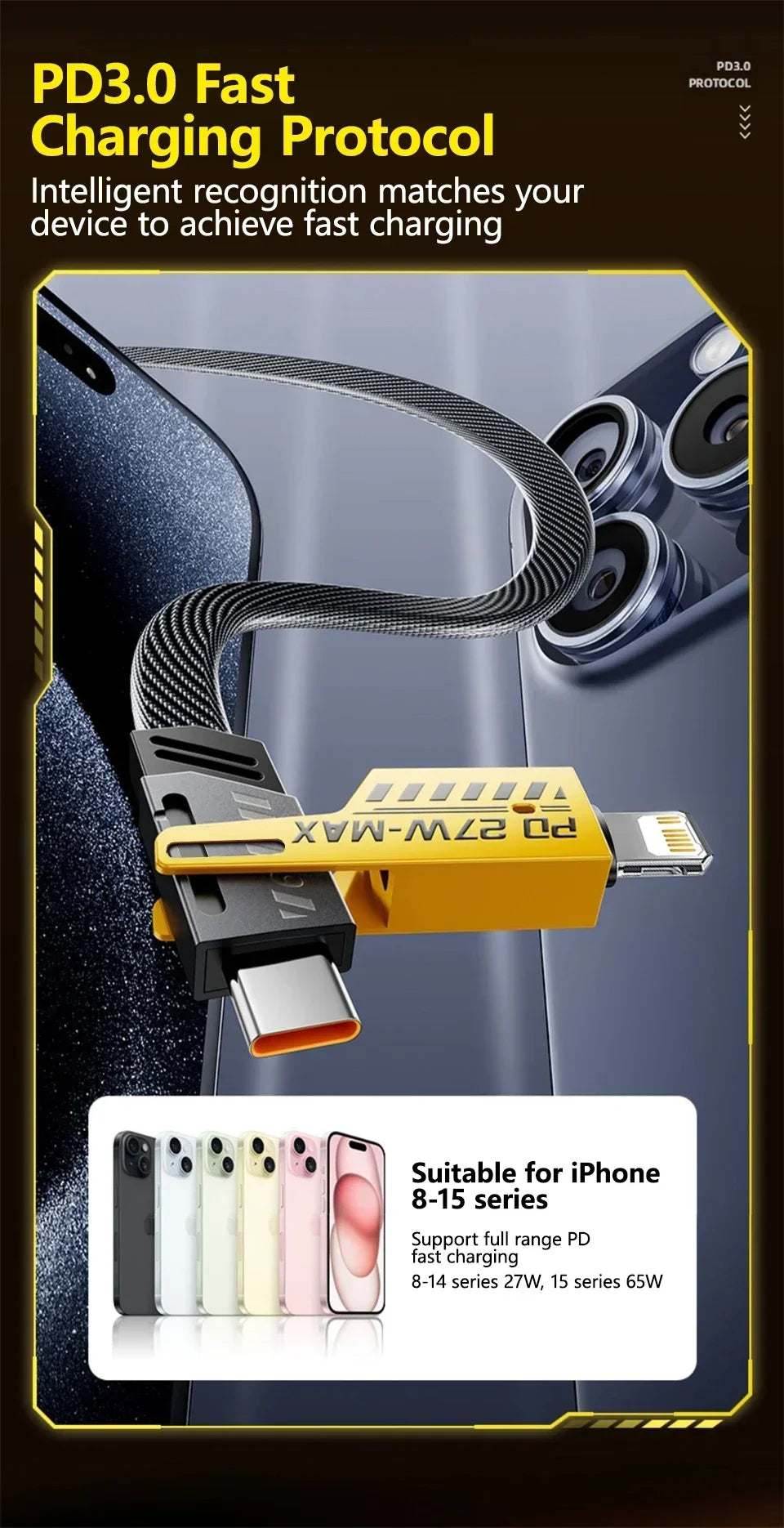 4 in 1 Mecha Fast Charging Data Cable
