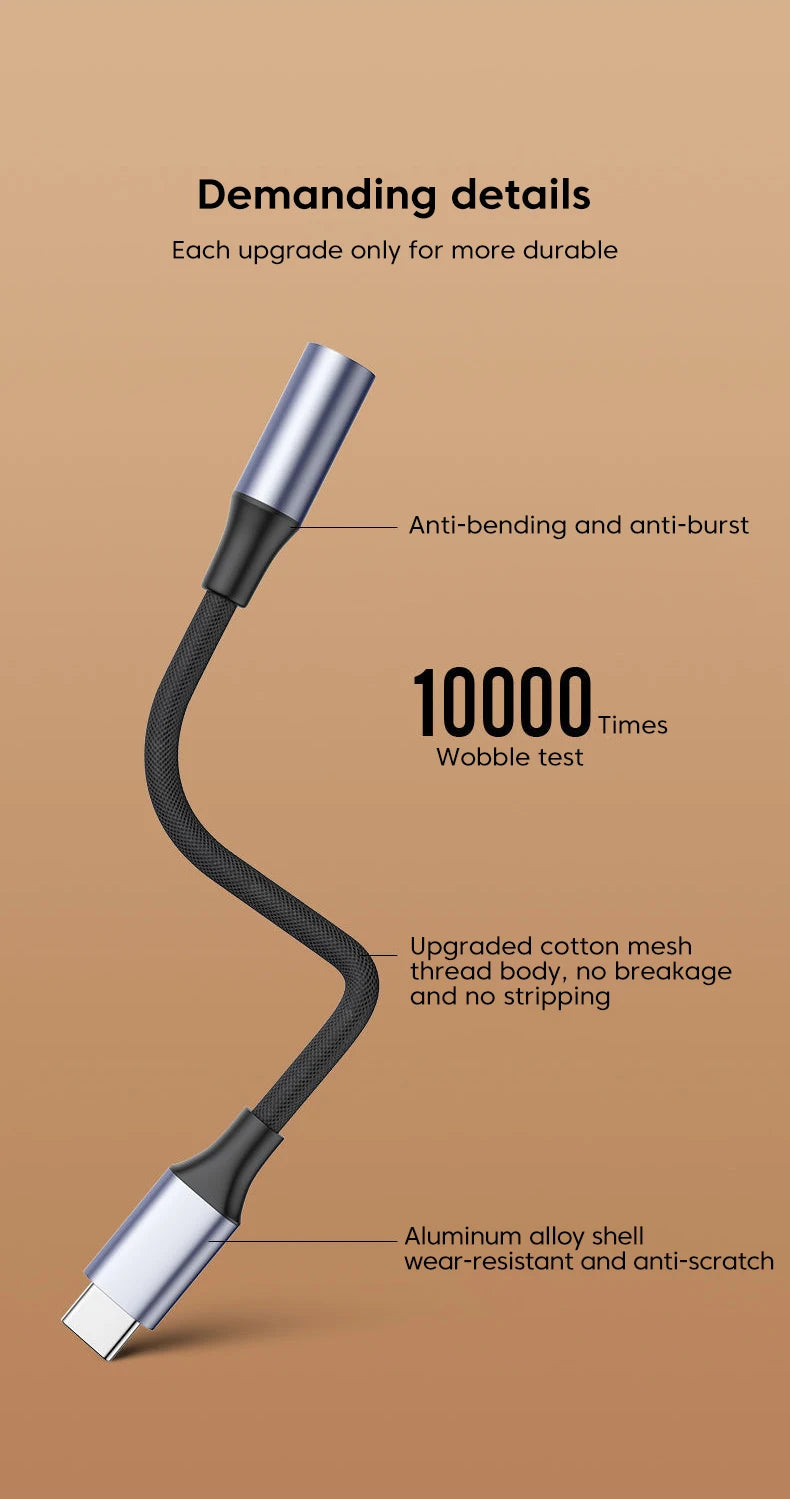 USB Type-C to 3.5mm Audio Adapter Cable