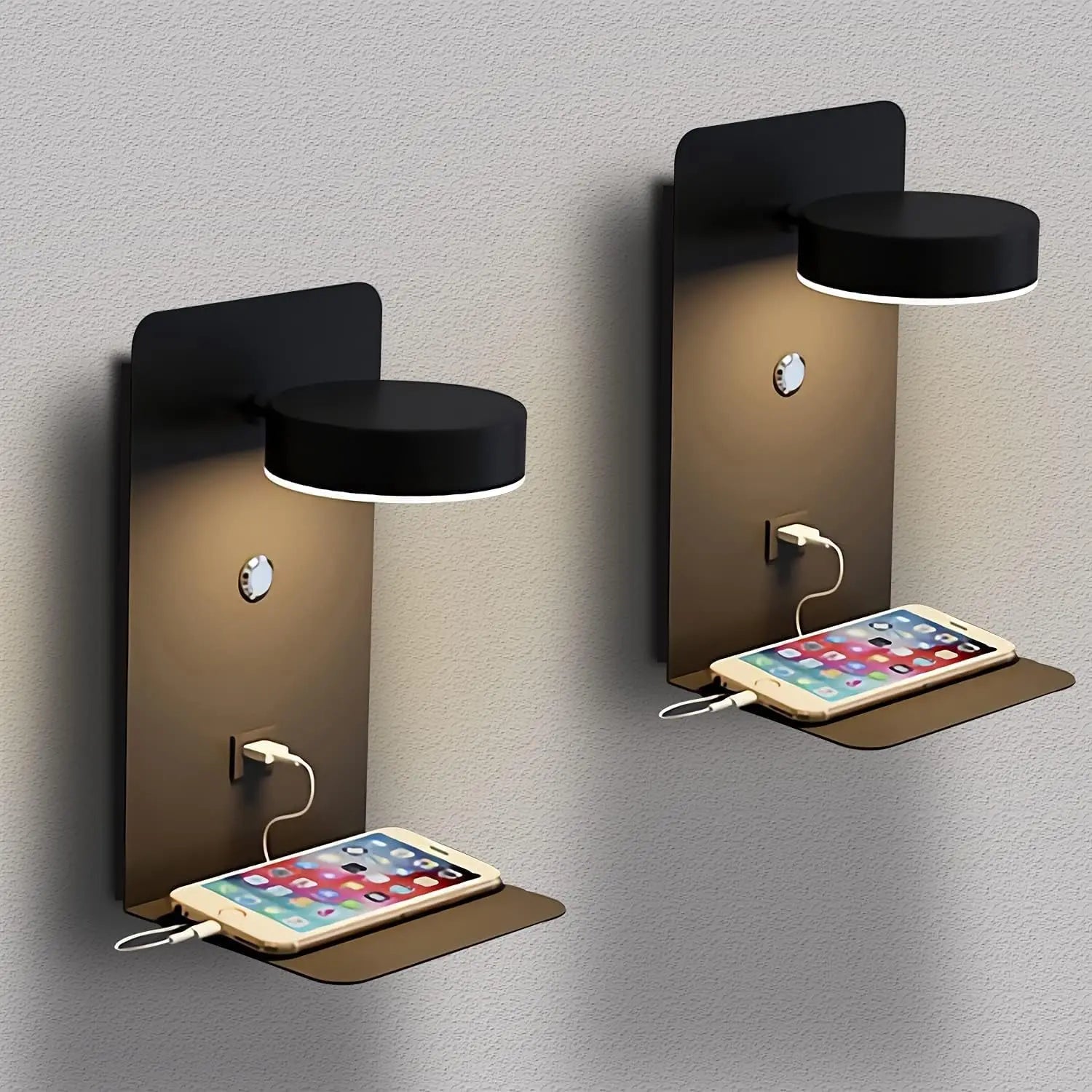 LED Wall Lamp With Switch And USB Charging Port