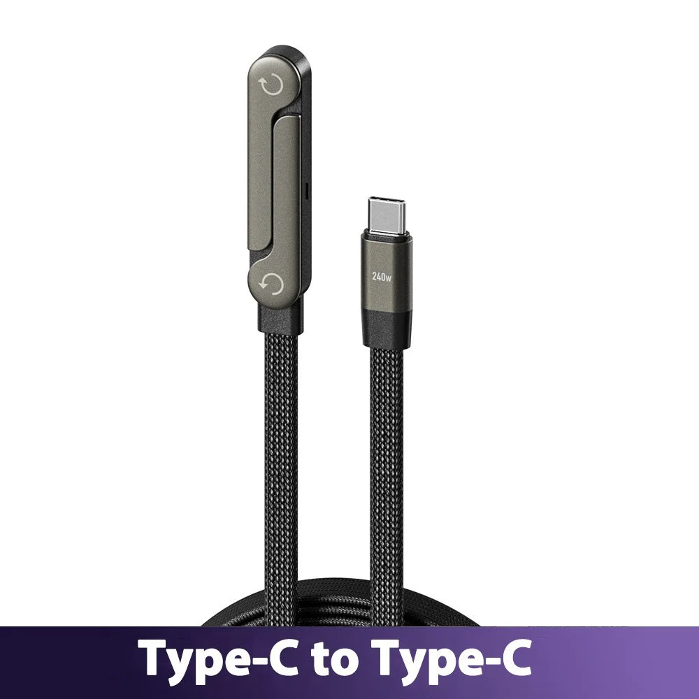 65W USB-C Fast Charging Cable with Foldable Phone Holder