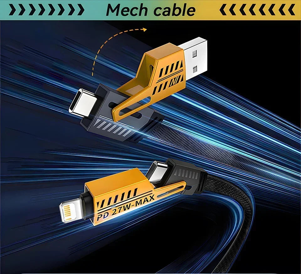 4 in 1 Mecha Fast Charging Data Cable