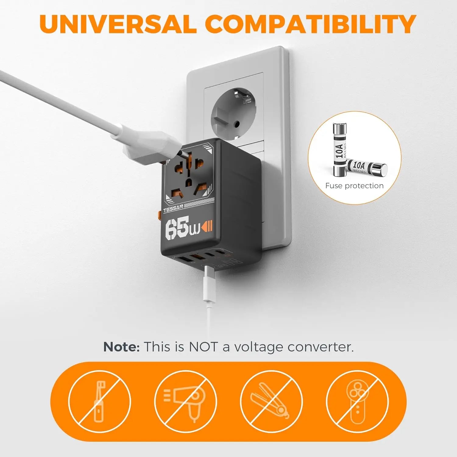 GaN Fast Charging Travel Adapter