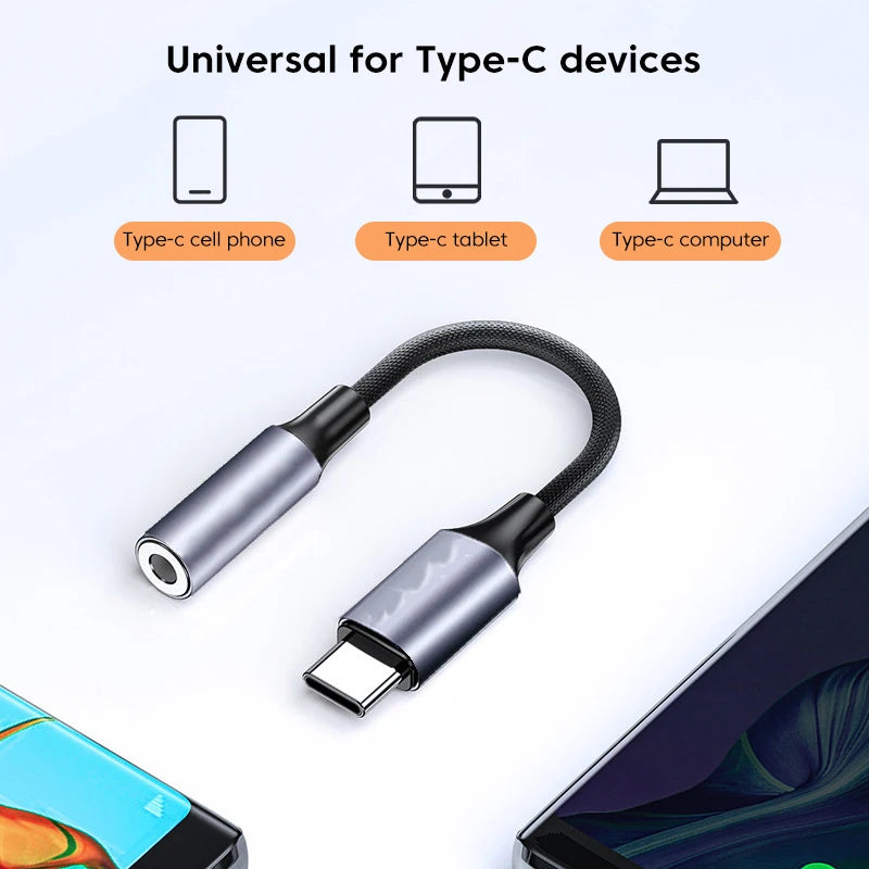 USB Type-C to 3.5mm Audio Adapter Cable