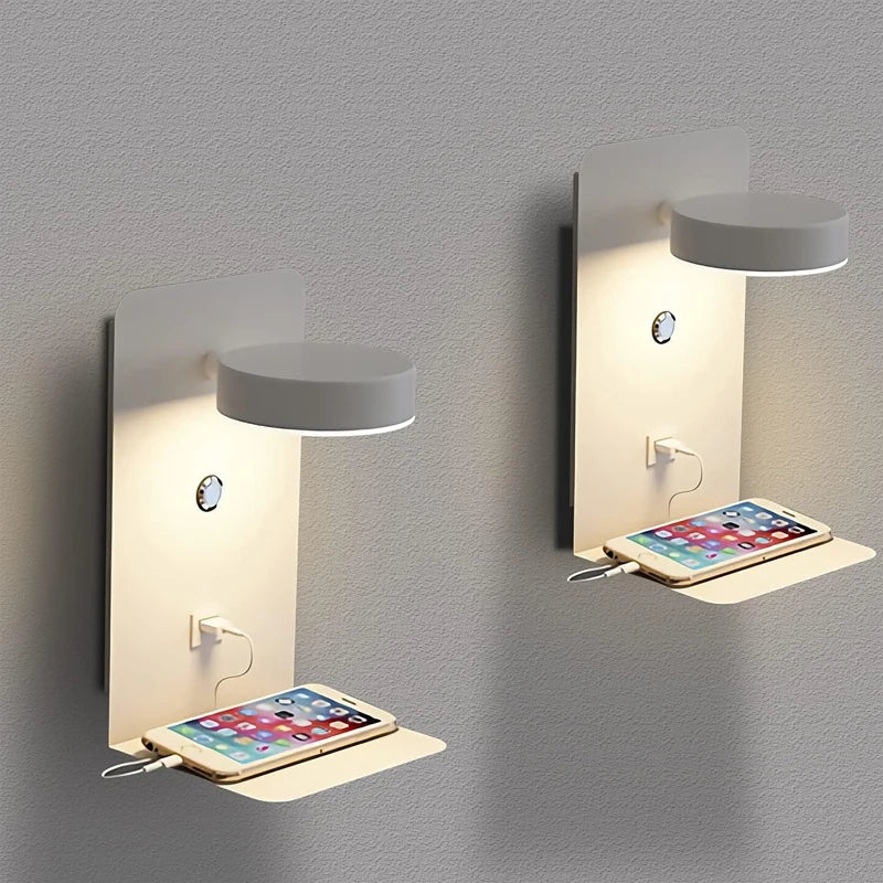 LED Wall Lamp With Switch And USB Charging Port