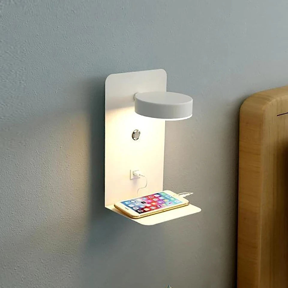 LED Wall Lamp With Switch And USB Charging Port