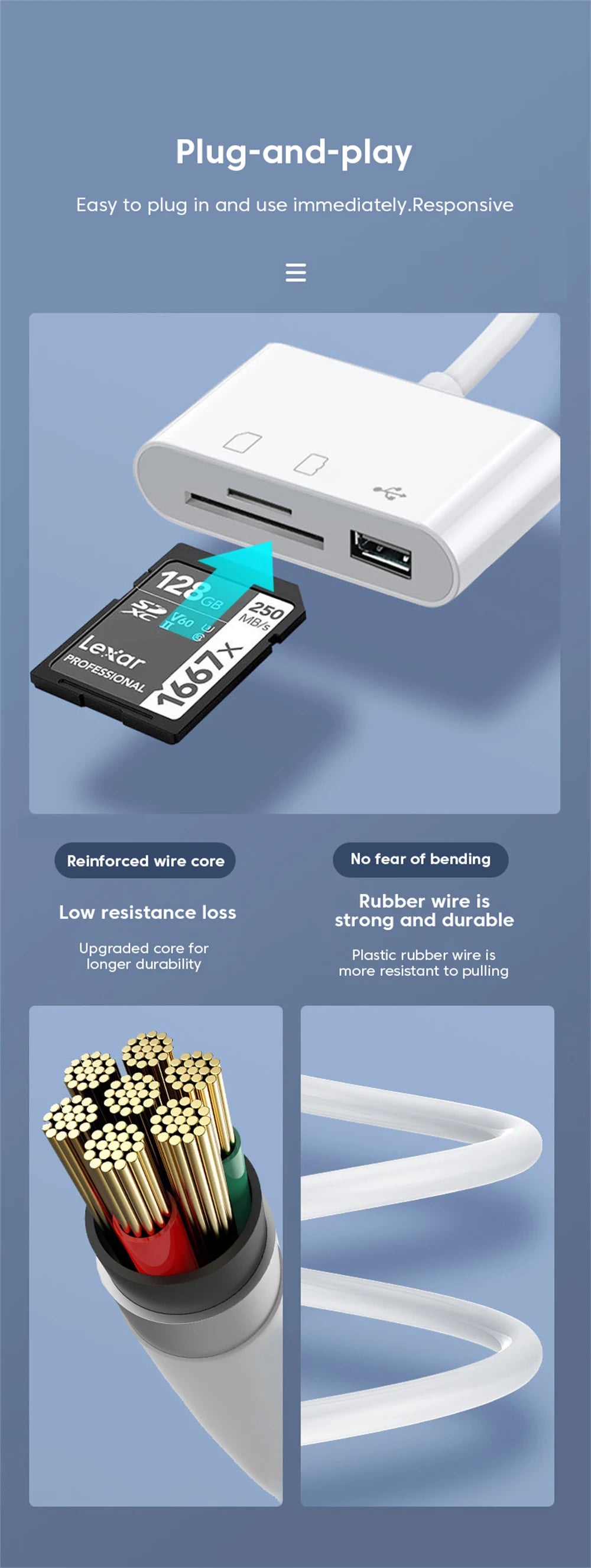 USB Type-C 3-in-1 Multi-Port Hub & Memory Card Reader
