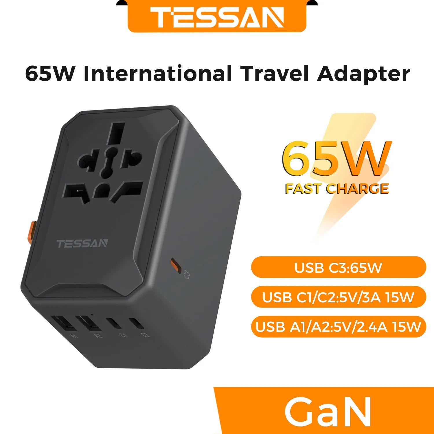 GaN Fast Charging Travel Adapter